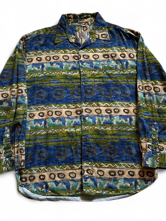 The Territory Ahead Other - Vintage The Territory Ahead Blue & Green Patterned Button-Up Shirt XL